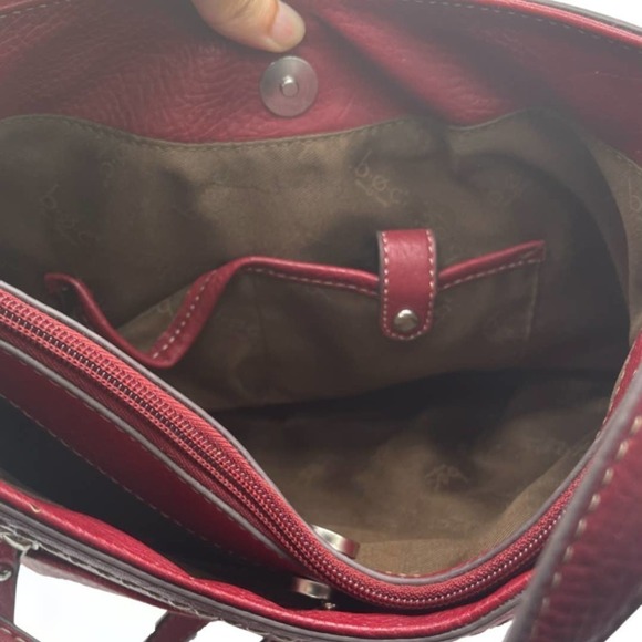 BOC BORN CONCEPT BURGUNDY VINYL PURSE - Picture 10 of 15